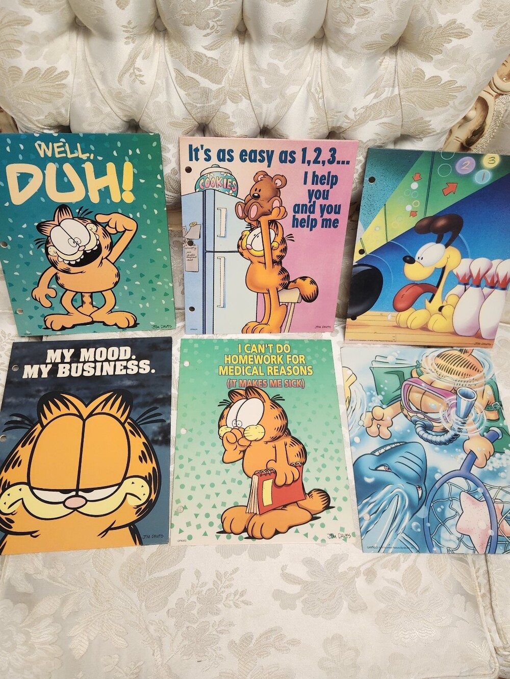 Garfield folder Lot of 6 by Jim Davis MEAD